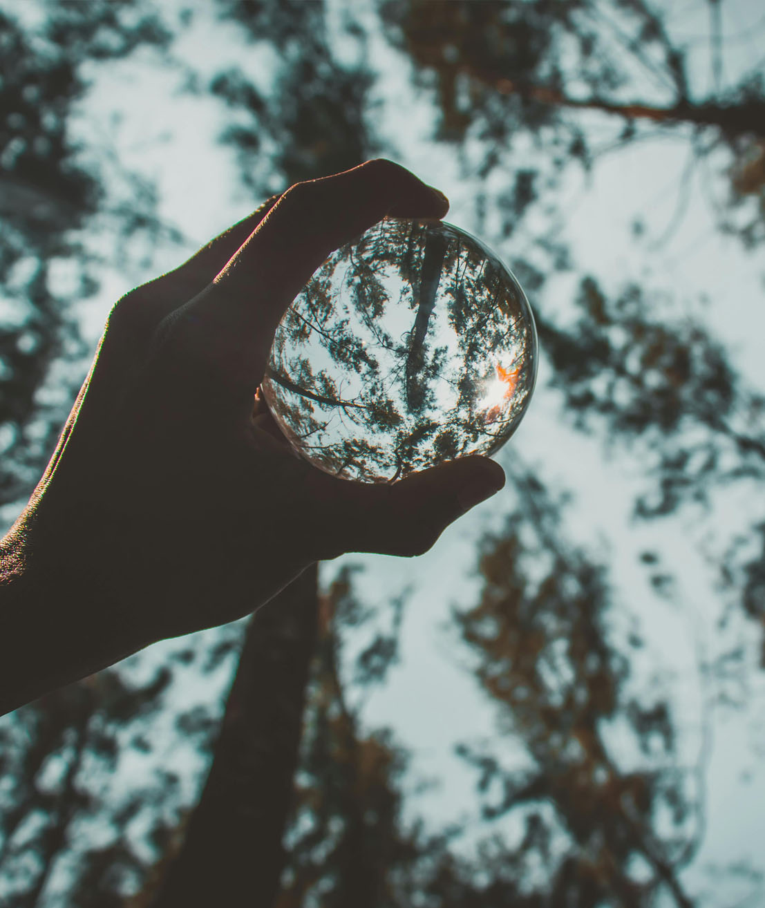 boule en verre changeant la perpective